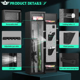 RIFLEWELL 2 Rifle Gun Safe, Digital Gun Safe for Home Rifle and Shotguns, Quick Access Gun Cabinets with LED Light, Rifle Safe with Adjustable Gun Rack and Removable Shelf Riflewell