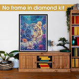 Bimkole 5D Diamond Art Kits for Adults White Tiger, Full Drill DIY Rhinestone Embroidery Set Paint with Diamonds Art Flower Animal by Number Kits Cross Stitch Home Wall Craft Decoration 12x16 Inch Bimkole