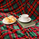 Touchat Fleece Throw Blankets, Buffalo Plaid Throw Blanket for Couch Sofa Bed, Soft Warm Fuzzy Cozy Plush Checkered Blanket, Lightweight Farmhouse Decor (Red and Green Plaid, 50“ x60”) Touchat