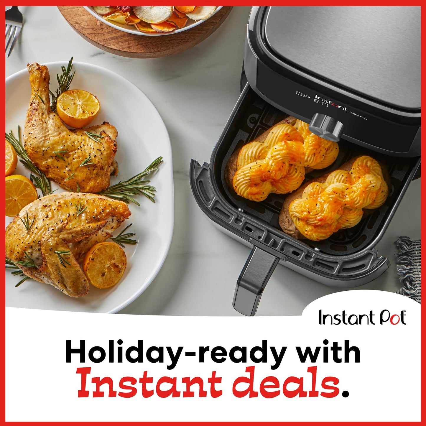 Instant Pot Vortex Plus 4QT Air Fryer, Custom Program Options, 6-in-1 Functions Crisps, Broils, Roasts, Dehydrates, Bakes, Reheats, 100+ In-App Recipes, from the Makers of Instant Pot, Stainless Steel