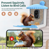 Twesync Smart Bird Feeder with Camera Solar Powered, 1080P HD AI Identify Wild Bird Feeder Camera Twesync