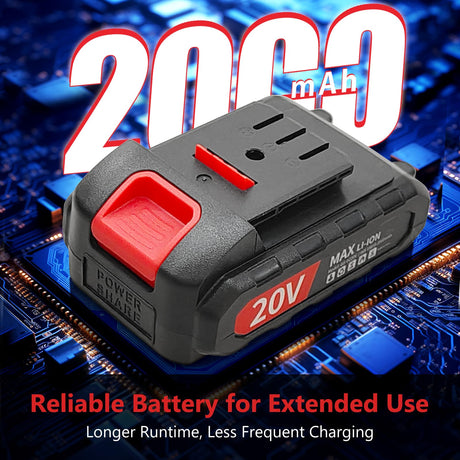 20V Power Drill Cordless, Cordless Drill with Battery and Charger with Torque 30N, Impact Function, 3/8-Inch Keyless Chuck for Screwdriving and Drilling (Battery×1) ASUNKYT
