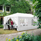 SEALAMB 10x20 FT Canopy Party Tent with 6 Removable Sidewalls, Durable Waterproof Pe Cloth, Outdoor Patio Party White Tents for Wedding Birthday and Garden SEALAMB