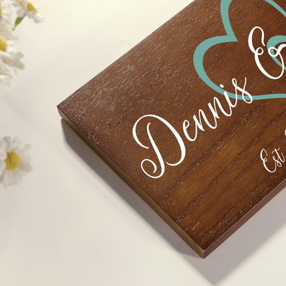 Bemaystar Personalized Custom Wedding Gifts, Custom Name/Date Wooden Signs, For Unique Anniversary Keepsakes, Gift Ideas, Bridal Shower Gifts, Love Memories 15" x 6" - WoodArtSupply