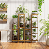 SMIBUY Bathroom Storage Shelf, 4-Tier Bamboo Rack Organizer, Multifunctional Shelving Unit for Living Room Bedroom Kitchen (Walnut) SMIBUY