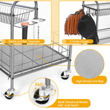 Kinghouse Garage Sports Equipment Organizer, Ball Storage Rack, Toy Storage, Nerf Gun Organization on Wheels for School, Garage, Black, Steel (Grey) Kinghouse