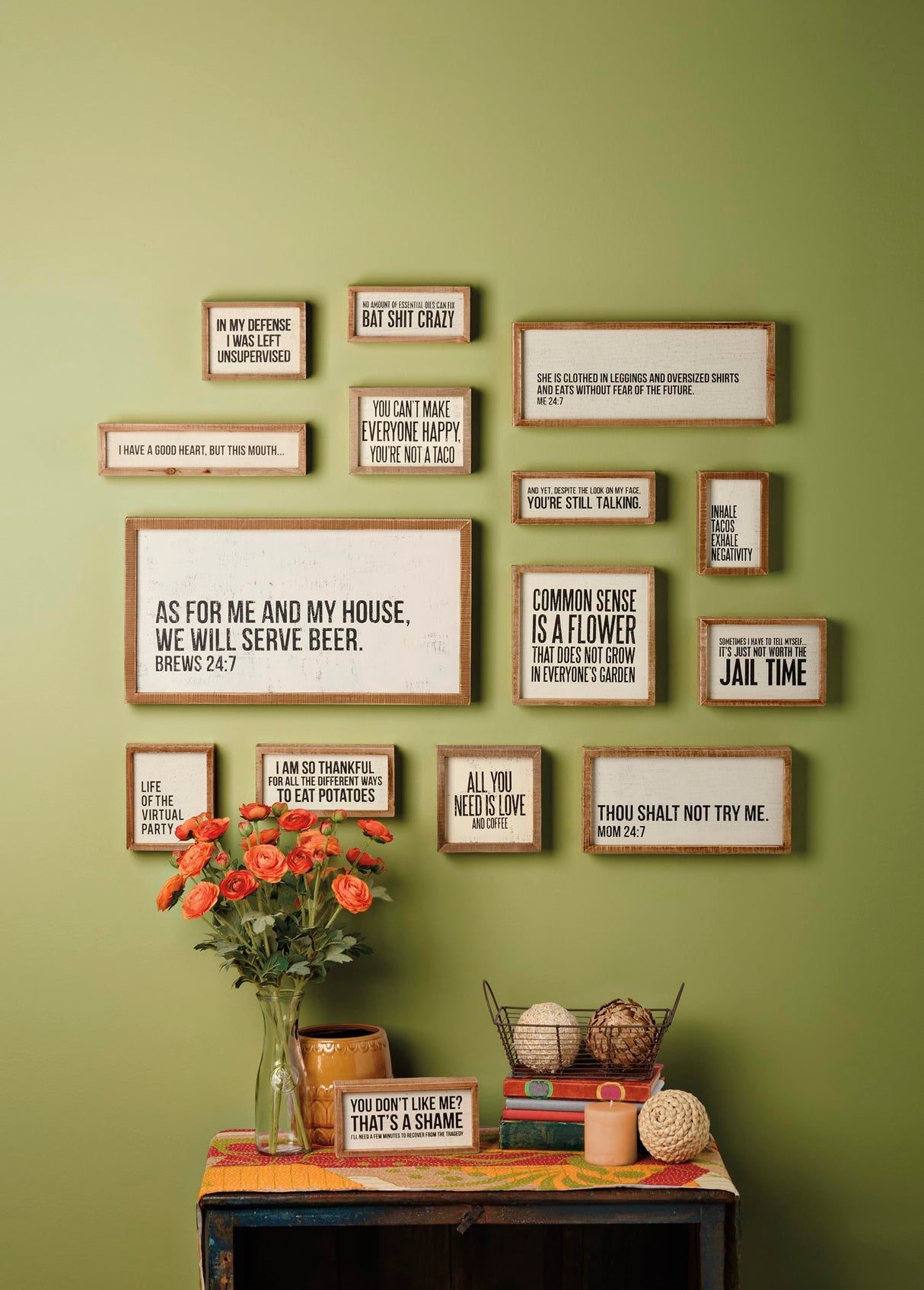 Primitives by Kathy Not A Taco Inset Sign, 5x7 inches, Wooden Primitives by Kathy