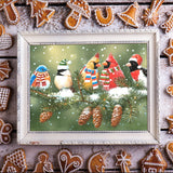 Stalente Diamond Painting Kits for Adults, Diamond Painting Christmas, Diamond Art Birds, DIY 5D Round Full Drill Diamond Art Kits for Home Decor 13.7X17.7in Stalente