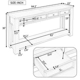 P PURLOVE Console Table for Entryway Hallway Sofa Table with Storage Drawers and Bottom Shelf (Gray Wash) P PURLOVE