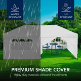 Best Choice Products 10x20 Party Tent, Heavy Duty Waterproof Large Outdoor Event Easy Pop Up Canopy Shelter w/Sidewalls, 1-Button Setup, Wheeled Case, Weight Bags - White Best Choice Products