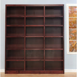 Concepts In Wood Traditional 84inches Tall 18-Shelf Triple Wide Wood Bookcase, Dry Oak Concepts In Wood