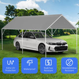 Canopy Replacement Cover for 10' x 20' Carport Frame, 200G Heavy Duty Replacement Top Cover for Car Garage, Waterproof & UV Protected Tarp with 48 Ball Bungees (Only Cover, Frame Not Included), Grey Fetuero