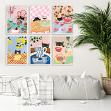 6 Pack Paint by Numbers Kit for Adults Beginner, Cat Adult Paint by Number Kits on Canvas Without Frame, Funny DIY Acrylic Black Cat Oil Painting by Numbers for Home Decor Gift 10” W x 14”L Fountor