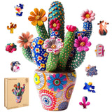 Mys Aurora Puzzles for Adults Cactus Flower Wooden Puzzles, 500 Pieces Unique Shaped Liberty Jigsaw Puzzles, Birthday for Adults and Kids, Fun Challenge Family Game 16.7'' x 23.4'' Mys Aurora