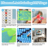 MAXBYE Cartoon Happy Couple Diamonds Painting Kit for Adults, Touring Car 5D Diamond Art Kit, Cartoon Gem Art Kit for Home Wall Decor Present, 12x12in MAXBYE