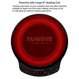 Nuwave Precision Induction Cooktop Gold, 12” Shatter-Proof Ceramic Glass Surface, Large 8” Heating Coil, Portable, 51Temp Settings 100°F to 575°F, 3 Wattage Settings 600, 900, and 1500 Watts Nuwave