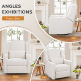 SENYUN Power Recliner Chair Swivel Glider, Large Rocker Recliner w/USB Charging Port, Boucle Upholstered Swivel Rocker Glider Recliner for Nursery,Bedroom,Living Room, 1PC, Cream SENYUN