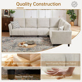 Jarenie Convertible Sectional Sofa Couch, 102" L Shaped Couch with Back Cushions, Modern Upholstered Fabric 6-Seat Reversible Sofa Set for Living Room, Apartment, Office, Beige Jarenie