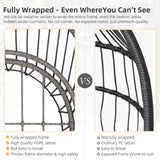 Hanging Egg Chair Without Stand, HDPE Rattan Foldable Swing Chair with Aluminum Frame & UV Resistant Cushion, Hammock Egg Basket for Indoor Outdoor Bedroom Garden, 350Lbs Capacity (Coffee) DAIJIA CHINA