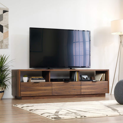 Sauder Harvey Park Credenza, for TVs up to 70", Grand Walnut finish - WoodArtSupply