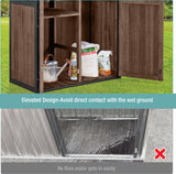 Sheds Outdoor Storage,Garden Shed with Metal Frame Structure and Adjustable Shelves,Large Capacity Storage Tool Cabinet Box for Backyard Garden Patio Lawn (Dark Brown) Suumerpety