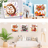 4 Pack Animal Paint by Number for Kids with Wooden Frame, Paint by Numbers for Kids Animals Ages 4-8-12, Easy Owl Fox Hedgehog Raccoon DIY Acrylic Oil Painting Kits for Home Wall Decor (8X8 inch) xackcme