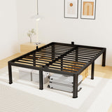 14 Inch Queen Bed Frame, Metal Platform Bed Frame with Round Corner Legs, 3500 lbs Heavy Duty Steel Slats Support, No Box Spring Needed, Noise Free, Easy Assembly, Black Superay