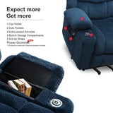 HOMYHOMEY Power Lift Recliner Chair for Living Room Elderly with Massage Recliners Footrest Cup Holder Oversized Electric Heated Reclining Single Sofa Chairs Storage (Cyan) HOMYHOMEY