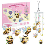 Bowetile 5D Diamond Art Kits for Adults, Bee Diamond Art Wind Chimes, Diamond Painting DIY Wind Chime Kit, Diamond Painting Wind Chimes Suncatchers, Art Kits for Adults Teens Garden Home Decor Bowetile