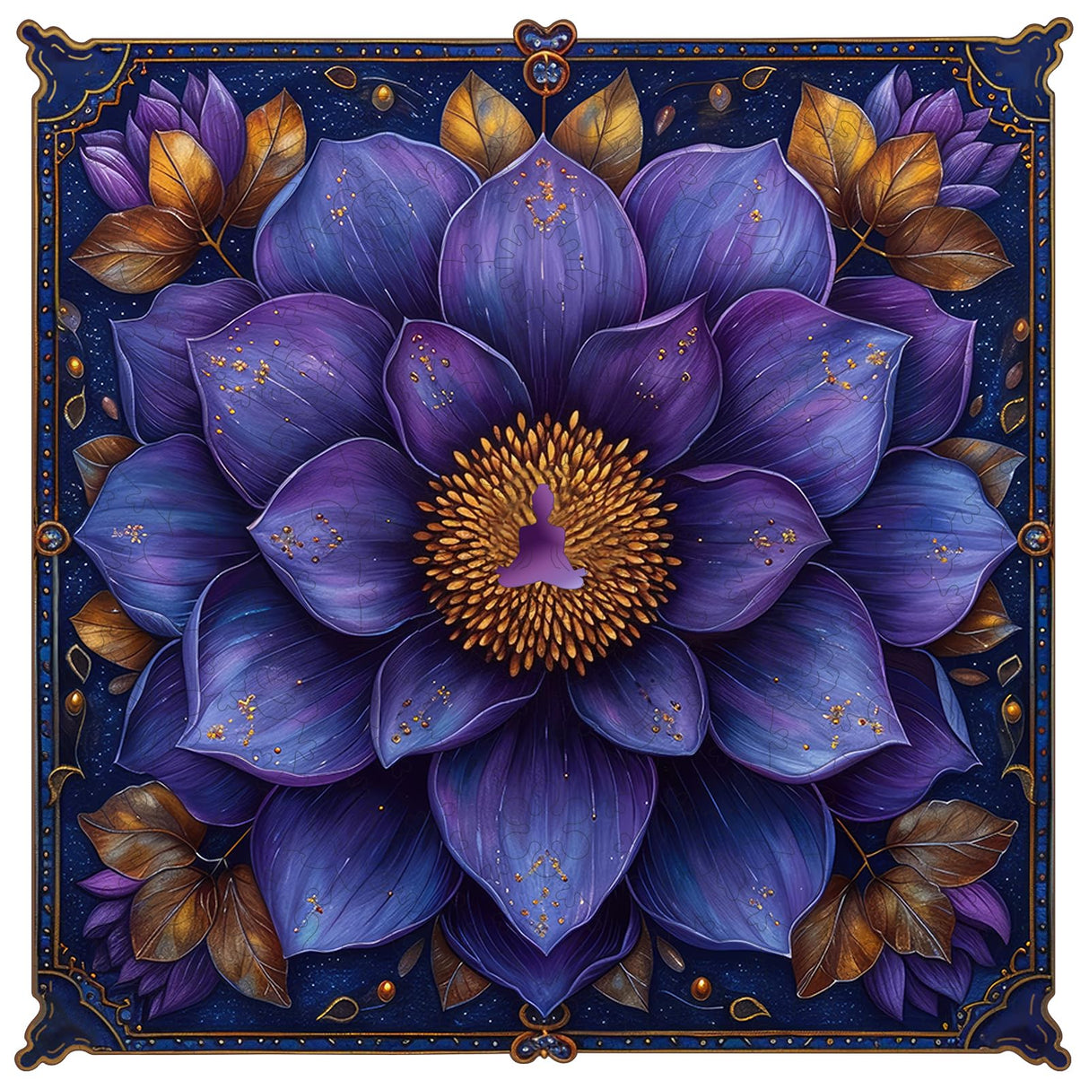 Mys Aurora Puzzles for Adults Mandala Flower Wooden Puzzles, 200 Pieces Unique Shaped Lotus Yoga Gifts Jigsaw Puzzles, for Yoga Lover, Fun Challenge Family Game 11.2'' x 11.2'' Mys Aurora