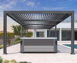 PURPLE LEAF Louvered Pergola 11' x 23' Huge Patio Aluminum Pergola Modern Outdoor Pergola with Adjustable Roof for Deck Garden Yard Hardtop Gazebo PURPLE LEAF