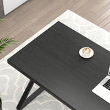 FOLUBAN Black Desk, Modern Wood and Metal Computer Desk for Home Office, Simple Writing Work PC Desks for Bedroom, Industrial Study Gaming Table for Living Room, Black, 53 Inch FOLUBAN