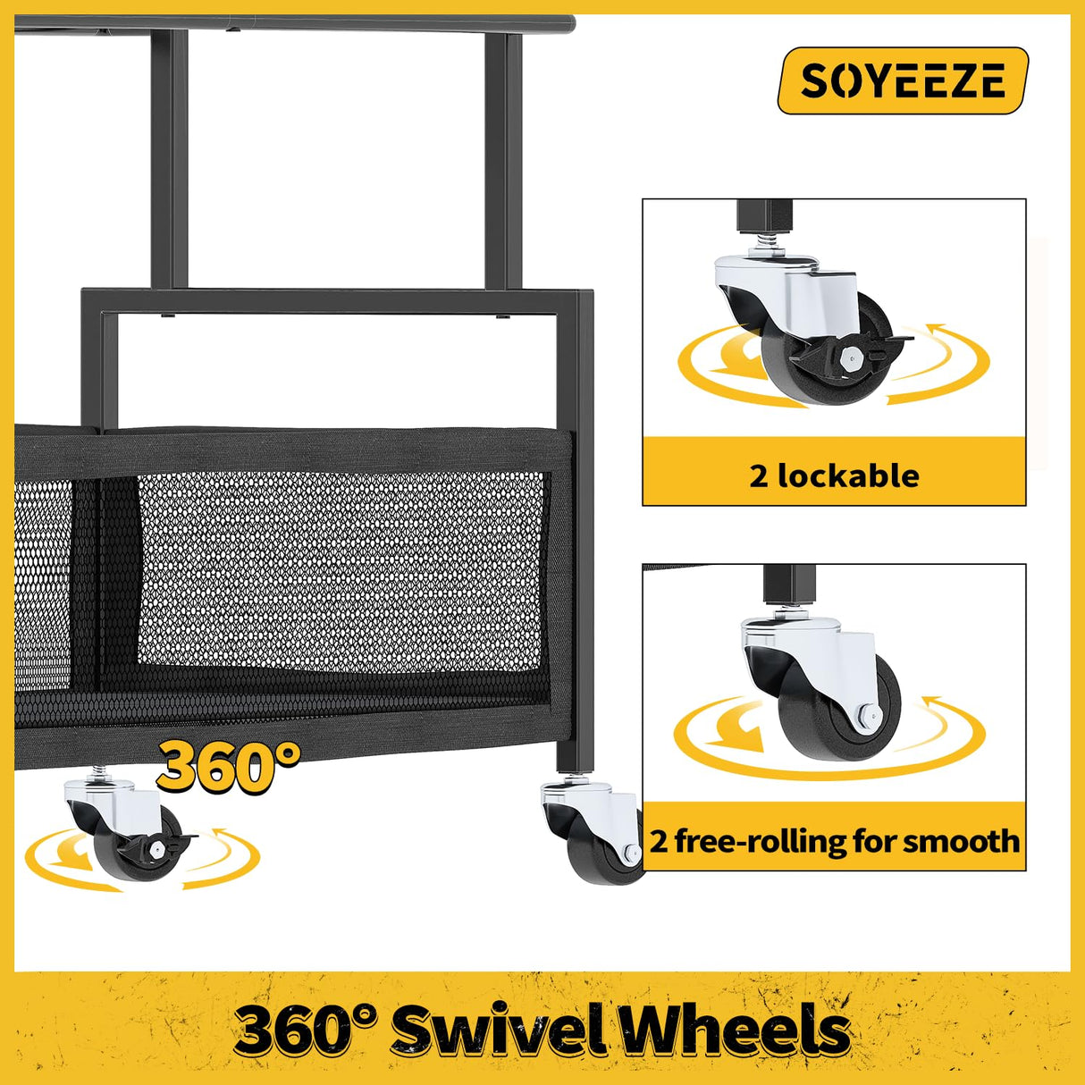SOYEEZE Sports Equipment Organizer- Ball Storage for Garage,4 Tiers Outdoor Toy Storage,Soccer Racks,Basketball Shooting Training Stand Cart with Wheels and Hooks for Home-School and Gym Use SOYEEZE