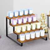 ELITEROO Wood Display Riser Stand, Wooden 4-Tier Retail Display Rack, Tiered Widened Display Stands Organizer, Open Display Shelf Table Top Counter Shelves for Cupcake Liquor Bottle Spice Perfume ELITEROO