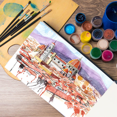 JOY SPOT! 5.5" x 8.5" Watercolor Pad, Pack of 2 (76 Sheets), 110 lb (230 GSM), Acid-Free Paper, Watercolor Book with Linen Bound for Watercolor Techniques and Mixed Media JOY SPOT!