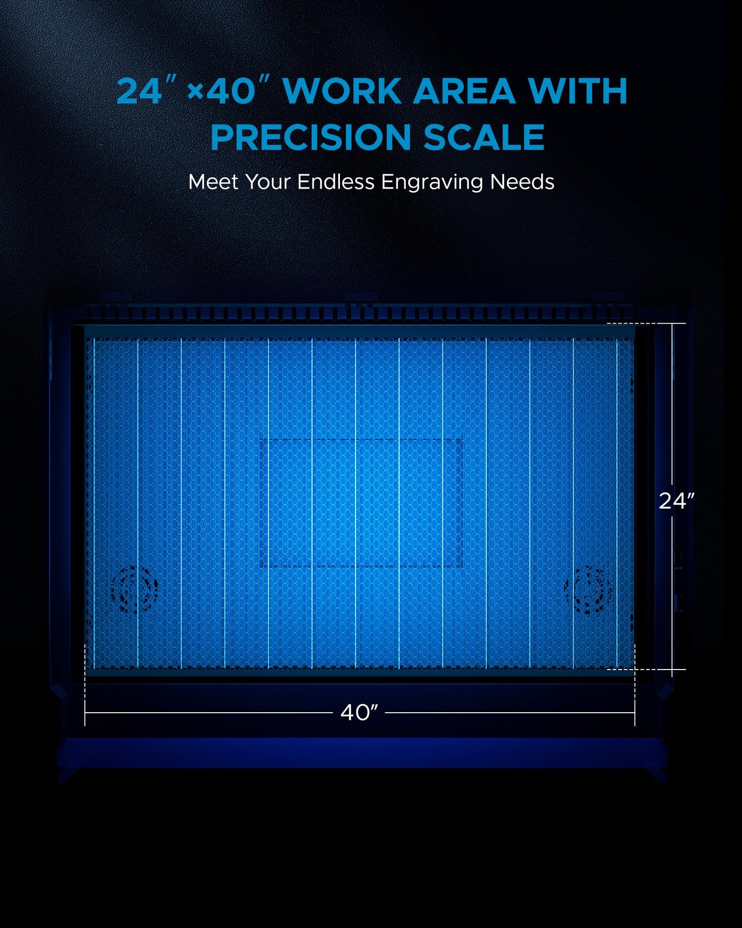 OMTech Pro 100W CO2 Laser Engraver, 40x24 Inch Laser Cutter with Built-in Water Chiller 1200mm/s Speed Autofocus 4 Way Pass Air Assist, Laser Class 2，0.827mW Output Power