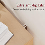 Rovaurx 7 Drawer Double Dresser for Bedroom, Rattan Chest of Dressers, Modern Wooden Dresser Chest with Golden Handles, Beside Table for Closet, Living Room and Entryway, Natural RDG004M Rovaurx