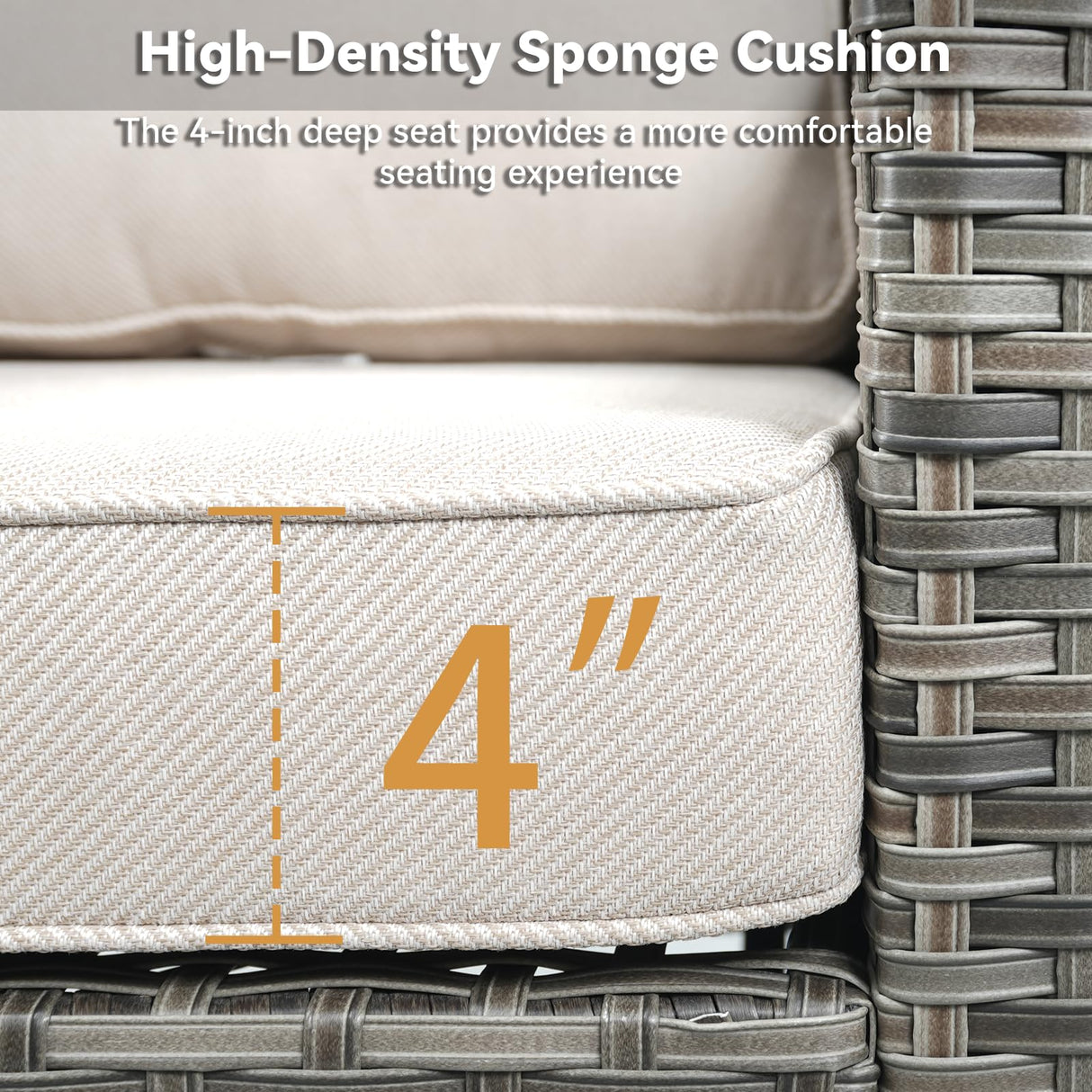 AMCLOBA 10 Piece Patio Furniture Set-High Back Outdoor Furniture Set Sectional Sofa with Wicker Swivel Patio Chairs,Comfy Cushions Ottomans for Porch Balcony Patio Deck Grey/Beige AMCLOBA