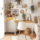 BOLUO Tall Night Stand with Drawers, White Nightstand with Charging Station and LED Light, Small White 4 Drawer Dresser for Bedroom, Room Storage Closet BOLUO