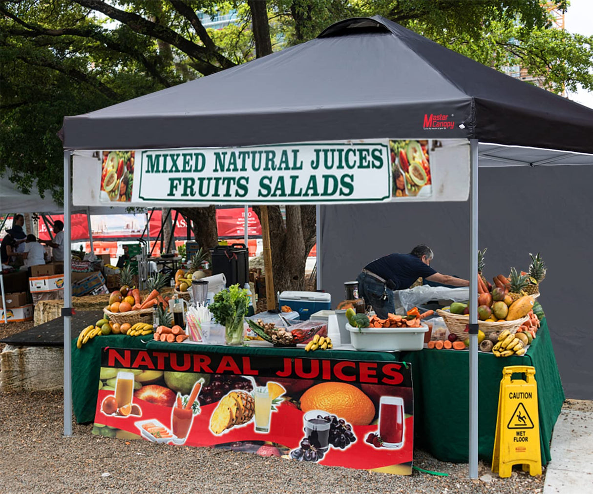 MASTERCANOPY Durable Pop-up Canopy Tent with 1 Sidewall (10'x10',Black) MASTERCANOPY