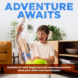 Adventure Awaits - 2-Pack Handmade Wooden Bow and Arrow Set - 20 Wood Arrows and 2 Quivers - for Outdoor Play Adventure Awaits!