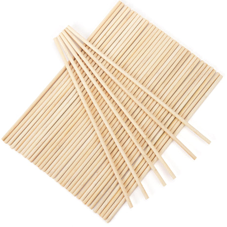 50Pcs Wooden Dowel Rods 1/4 x 12 Inch Wood Sticks for Crafts, Precut Wooden Rod Sticks Natural Wood Dowels for Craft and DIY Projects, Cake Dowels Hardwood Craft Dowel Rods Rclxl
