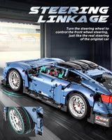 MOCBURIKU Remote Control Car Building Kit, 1/10 Scale M4 Supercar with Lights Motors Rechargeable Battery, Compatible with Technic Cars for Adults, STEM Gift for Boys Age 6 8 10 12 14+(2280 Pcs) MOCBURIKU