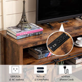 Vinctik 6&Fox 57In Wooden Farmhouse Entertainment Center for 60/65 inch TV,Double Layer Storage Farmhouse TV Stand,Double-Row Sockets with Wood Sliding Barn Door TV Stand,Adjustable Storage Shelf Vinctik 6&Fox