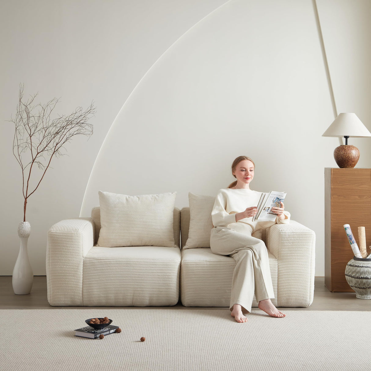 Swbvs Futon Sofa Bed, Sectional Small Couch, Sleeper Sofa, Loveseat, Modern Futon Couch, Sofa Cama, Couches for Living Room, Bedroom, Beige Swbvs