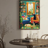 PICKFORU Dog Puzzles for Adults 1000 Pieces, Vintage Puppy Jigsaw Puzzle Houseplant，Unique Living Room Puzzle as Home Art PICKFORU