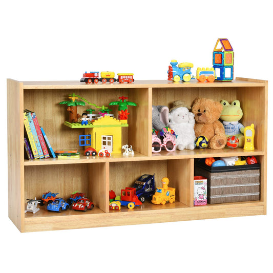 Costzon Burlywood 2-Tier Kids Bookcase and Toy Storage Shelf - WoodArtSupply