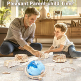 RMOKA 3D Wooden Puzzles for Adults Illuminated Globe with Stand 188pcs 3D Puzzles Model Kit Built-in LED Music Box Stem Toys Gifts for Adults/Teens RMOKA