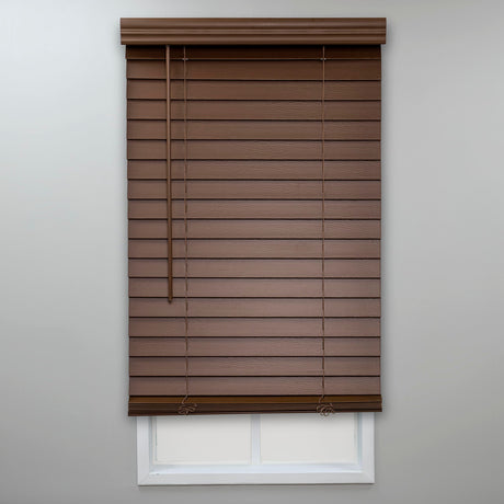 Eclipse 2in. Faux Wood Blinds, 31"W x 72"L in Dark Oak - Cordless Window Blinds, Certified Safe for Children & Pets, Light Filtering, Wand Tilt and Smooth Easy Operation, Window Shades for Home Eclipse