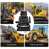 Universal Lawn Mower Seat, Tractor Seat Fold Down with Armrest Headrest Seatbelt, Adjustable Backrest and Slide Rail Waterproof Loader Forklift Seat, for Garden Tractor Bucket Excavator Backhoe Dozer RHFUGBOJ
